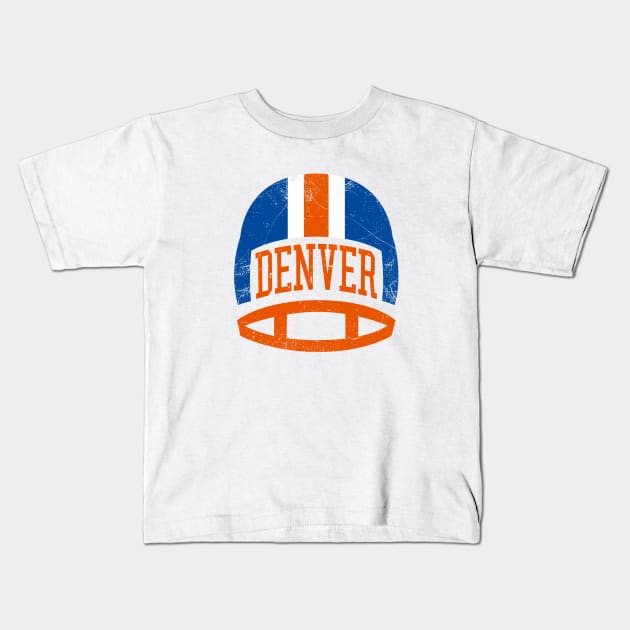 Denver Retro Helmet - White Kids T-Shirt by KFig21